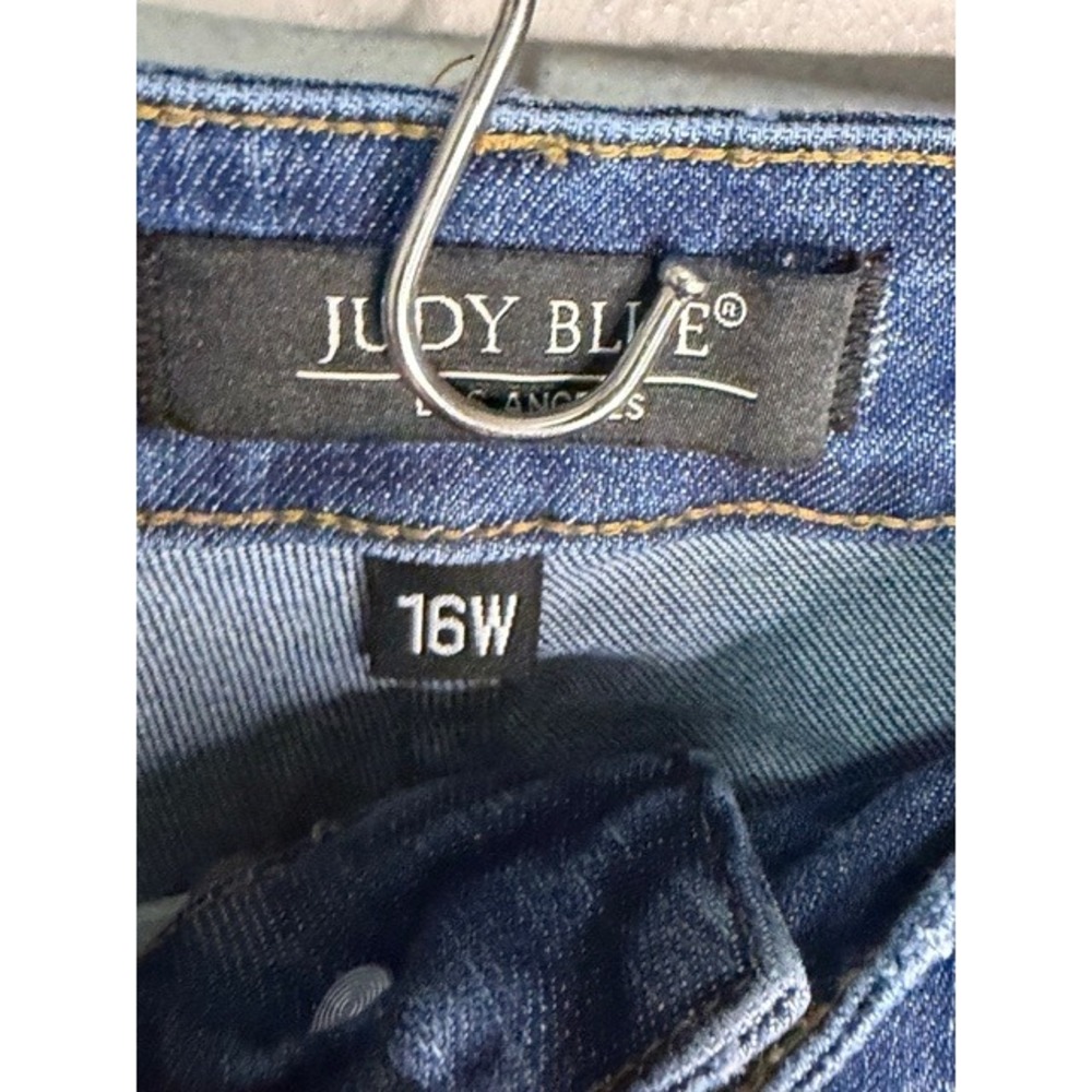 Judy Blue Jeans Women's 16W High Rise Skinny Fit Raw Hem Denim Blue - Picture 3 of 5